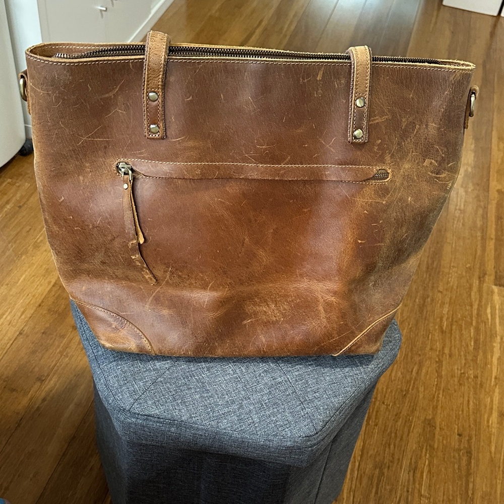 Brown Leather Tote Bag